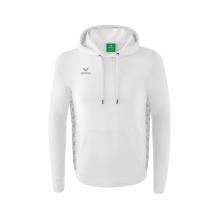 Erima Hooded Sweatshirt Essential Team Hooded Sweat (soft cotton, ribbed cuffs) white/grey Men